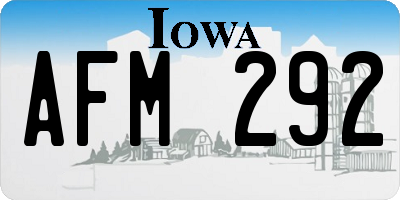 IA license plate AFM292