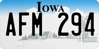 IA license plate AFM294