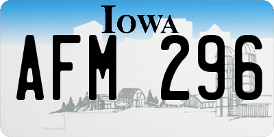 IA license plate AFM296