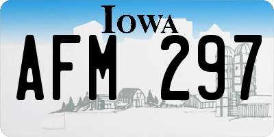 IA license plate AFM297