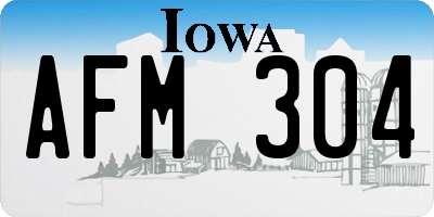 IA license plate AFM304