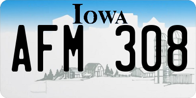 IA license plate AFM308