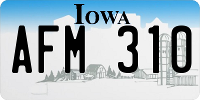 IA license plate AFM310
