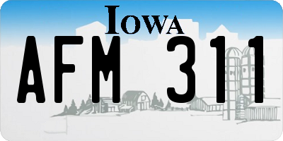 IA license plate AFM311