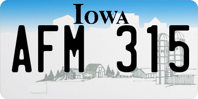 IA license plate AFM315
