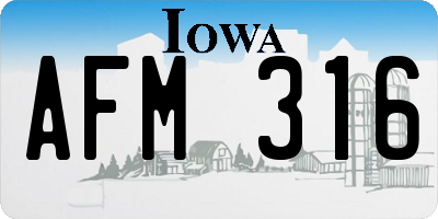 IA license plate AFM316