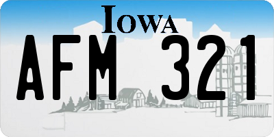 IA license plate AFM321
