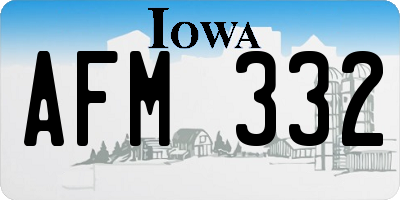 IA license plate AFM332