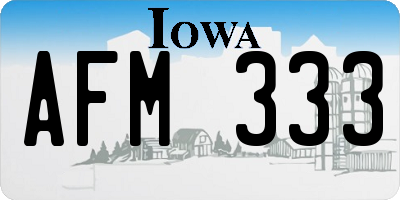 IA license plate AFM333