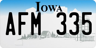 IA license plate AFM335