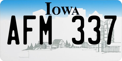 IA license plate AFM337