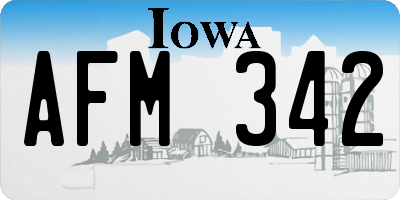 IA license plate AFM342