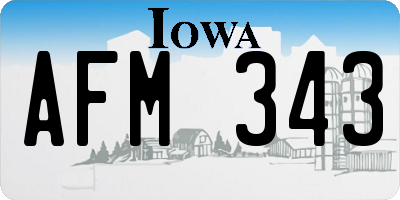 IA license plate AFM343