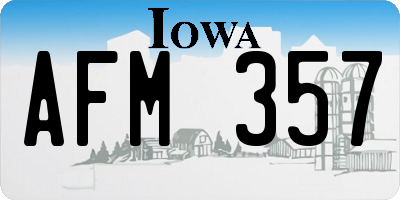 IA license plate AFM357
