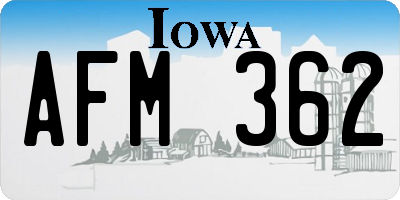 IA license plate AFM362