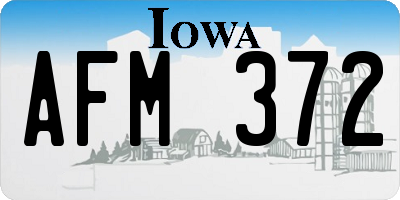 IA license plate AFM372