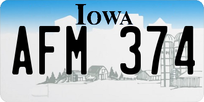 IA license plate AFM374