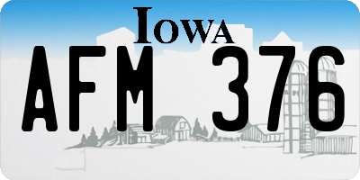 IA license plate AFM376