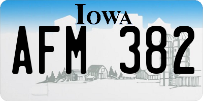 IA license plate AFM382