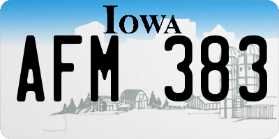 IA license plate AFM383