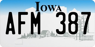 IA license plate AFM387