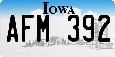 IA license plate AFM392