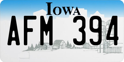 IA license plate AFM394