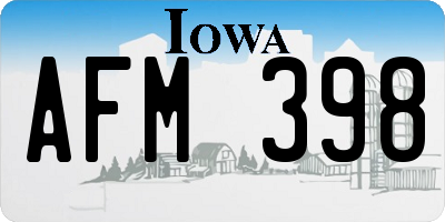 IA license plate AFM398