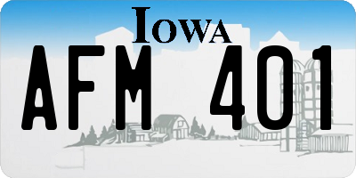 IA license plate AFM401