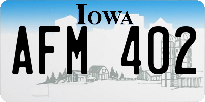 IA license plate AFM402
