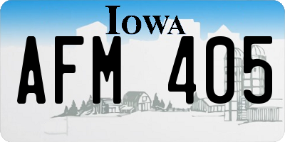 IA license plate AFM405