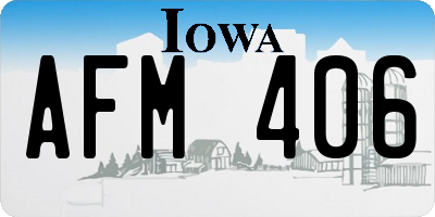 IA license plate AFM406