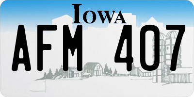 IA license plate AFM407