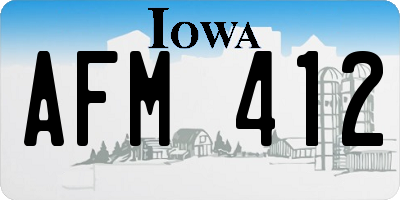 IA license plate AFM412