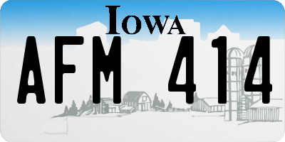 IA license plate AFM414