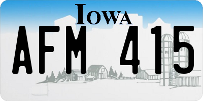 IA license plate AFM415
