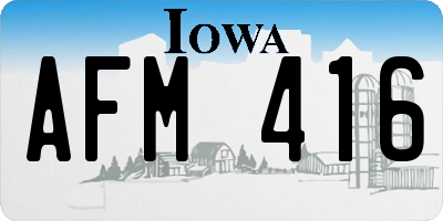 IA license plate AFM416