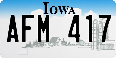 IA license plate AFM417