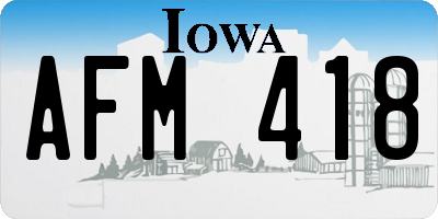 IA license plate AFM418