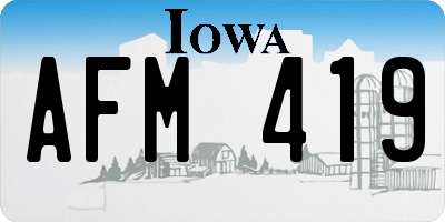 IA license plate AFM419