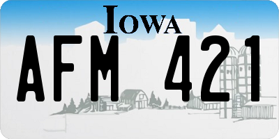 IA license plate AFM421