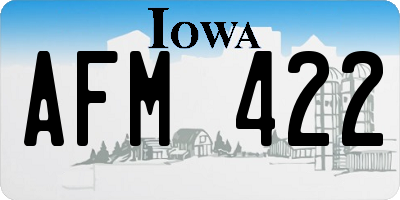 IA license plate AFM422