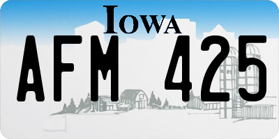 IA license plate AFM425