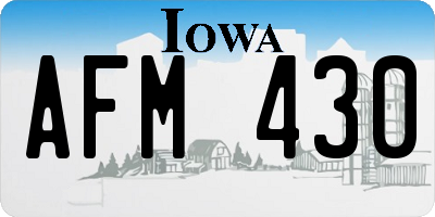 IA license plate AFM430
