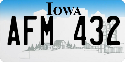 IA license plate AFM432