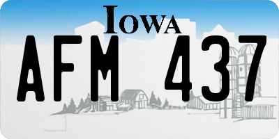 IA license plate AFM437