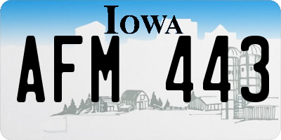 IA license plate AFM443