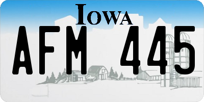 IA license plate AFM445