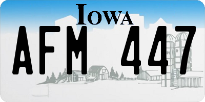 IA license plate AFM447