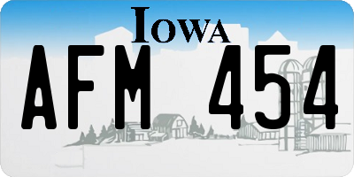 IA license plate AFM454